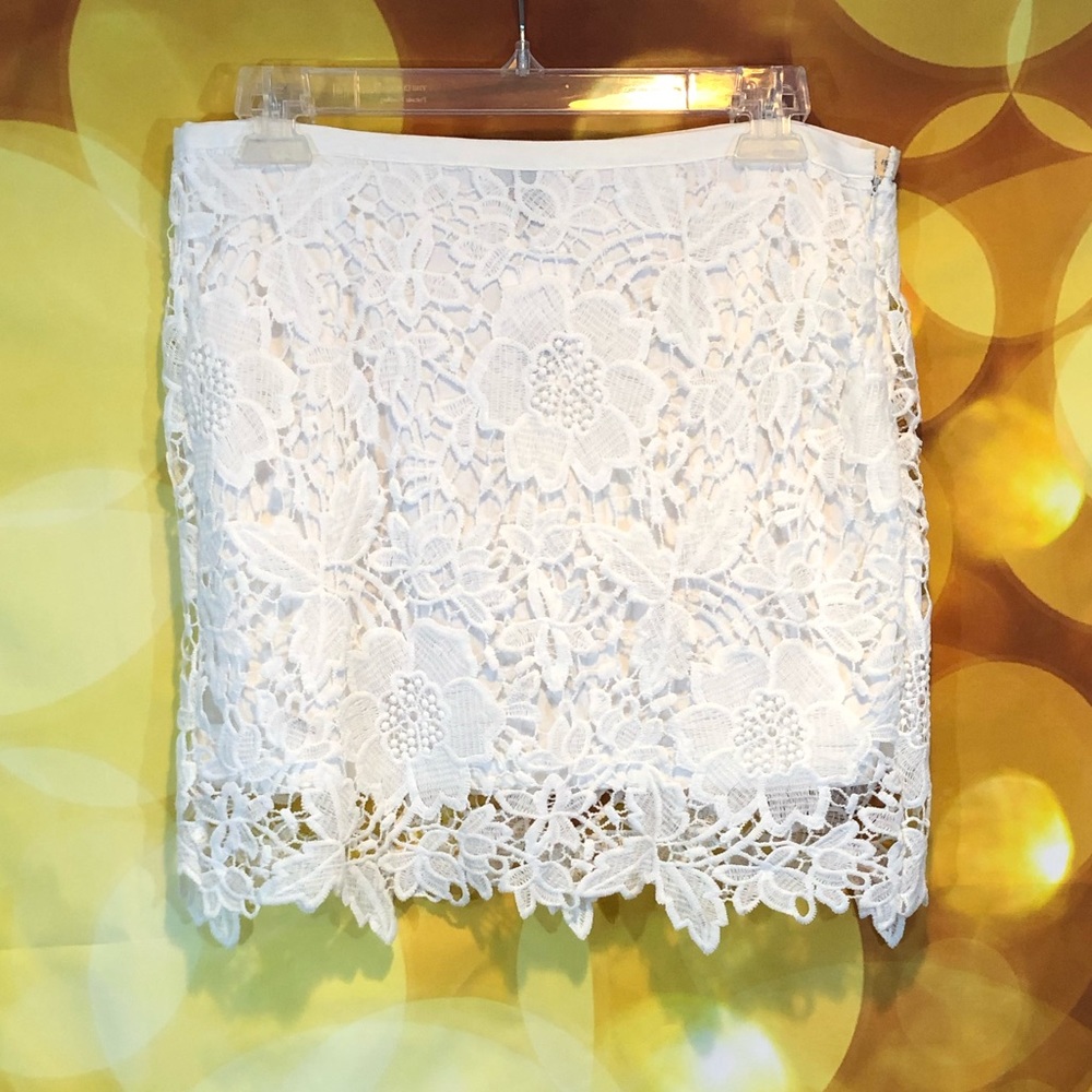 White Lace Mini Skirt